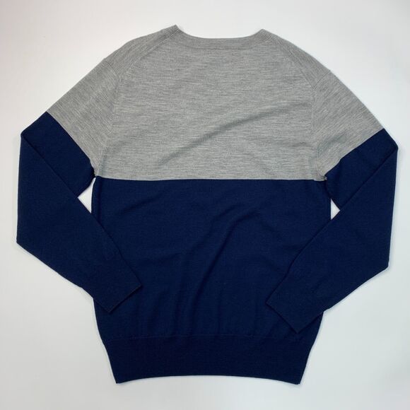 State Stone Wool Sweater Mens XL Extra Large Gray Navy 2-Tone Crew Neck Pullover - Picture 6 of 13